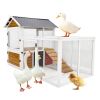 77"Large outdoor chicken coop Wooden chicken coop, duck coop with nest box, bird cage, rabbit cage - waterproof PVC board ( yellow brown gradient 80 "