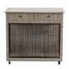 Dog Crate Furniture, Wooden Dog Crate End Table, 38.4 Inch Dog Kennel with 2 Drawers Storage, Heavy Duty Dog Crate, Decorative Pet Crate Dog Cage for