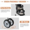 Pet Stroller for 2 Dogs and Cats, Double 4 Wheel Cat Pet Carriers Bag Jogger for Small Medium Pets, Waterproof Folding Crate with Soft Pad, Black