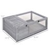 Wooden Tortoise House Indoor Turtle Habitat Enclosure Outdoor Reptile Cage for Lizards, Geckos, Gray