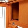 Detachable Rabbit Hutch with Removable Tray and Rolling Casters, Orange