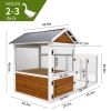 77"Large outdoor chicken coop Wooden chicken coop, duck coop with nest box, bird cage, rabbit cage - waterproof PVC board ( yellow brown gradient 80 "