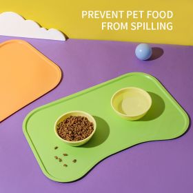 Dog Food Mat For Floors Waterproof,Thicker Cat Food Mat Non-Slip,Dog Bowl Mats For Food And Water,Pet Feeding Mat Silicone,Raised Edges To Prevent Tra (Color: Green)