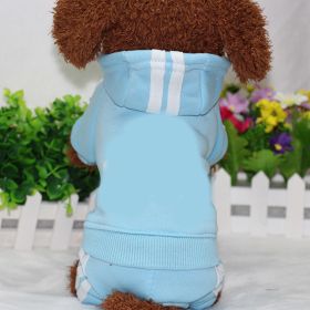 Pet four-legged clothes (Color: light blue, size: L)