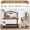 5 Heights Elevated Pet Feeder with 2 Detachable Stainless Steel Bowl