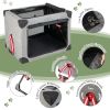 M/L 3-Door Dog Crate with Removable Pad and Metal Frame